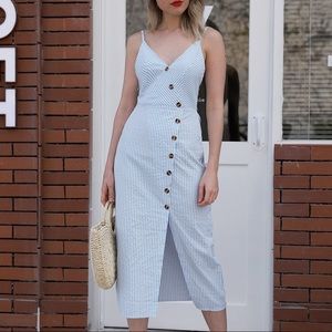 NEW V Neck striped Wrap Dress